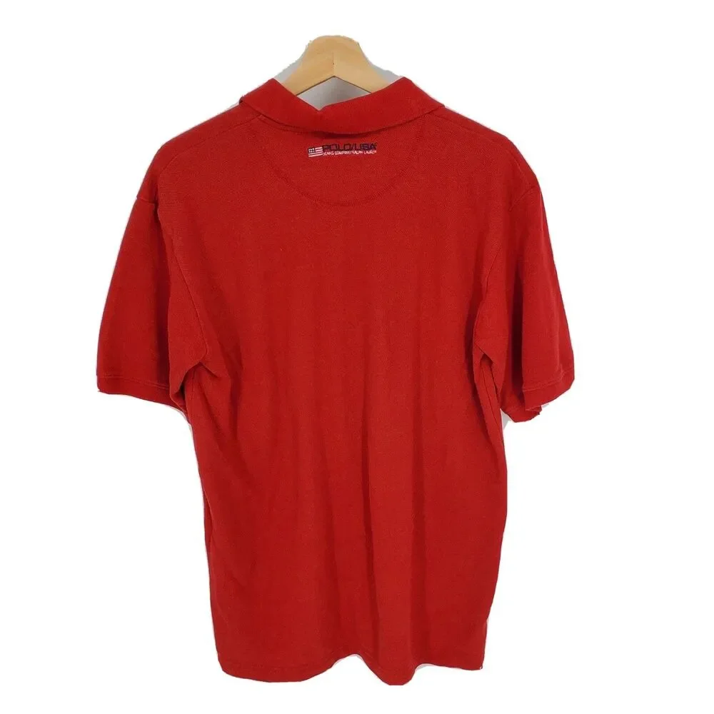 Vintage Polo Jean Co. Ralph Lauren Mens Polo Shirt Short Sleeve Red Size Small